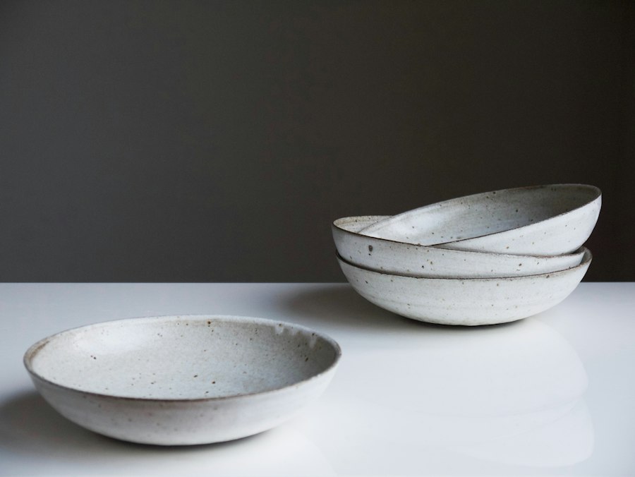 Everyday Bowls, four white bowls