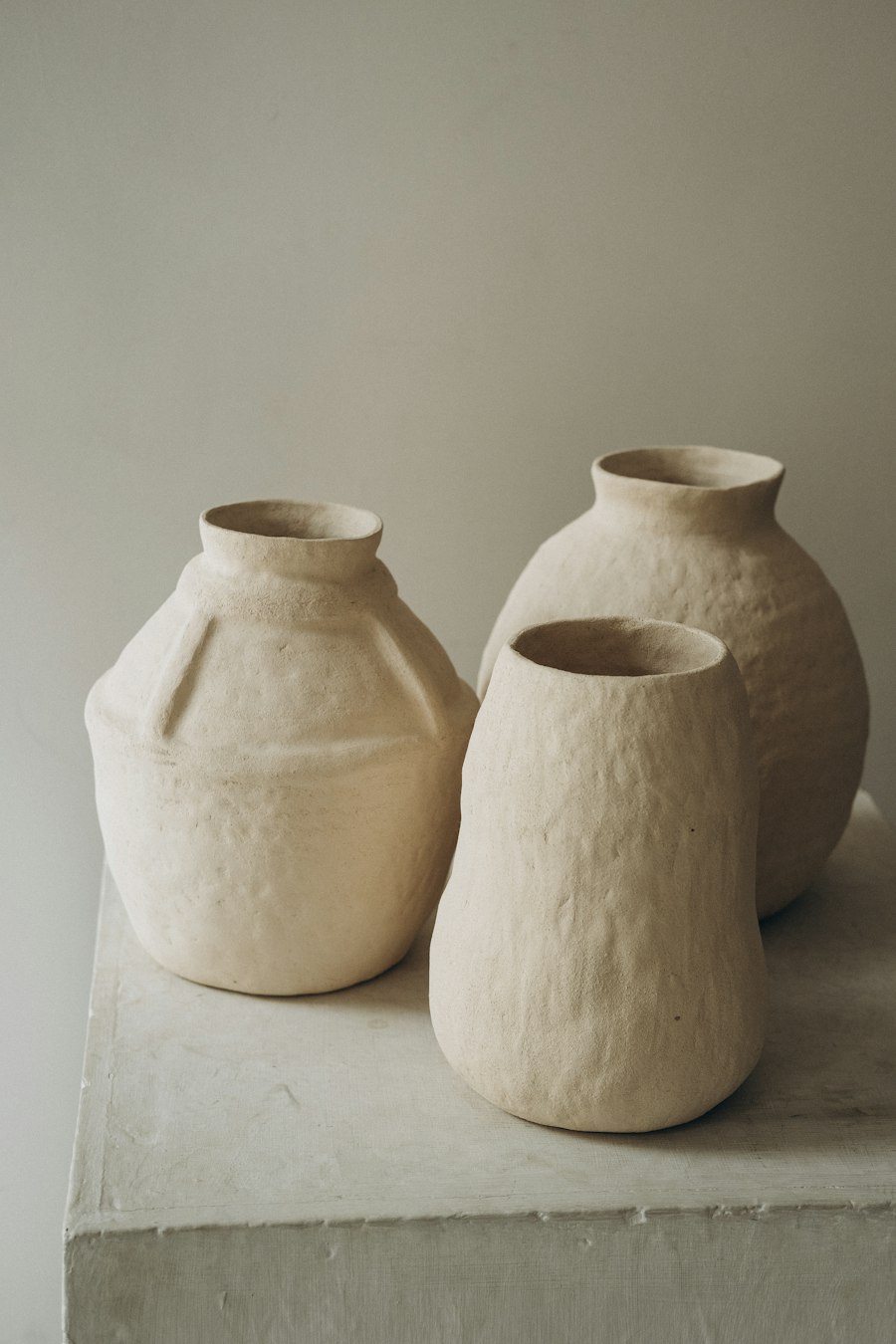 Chalk Jars, three lidded jars